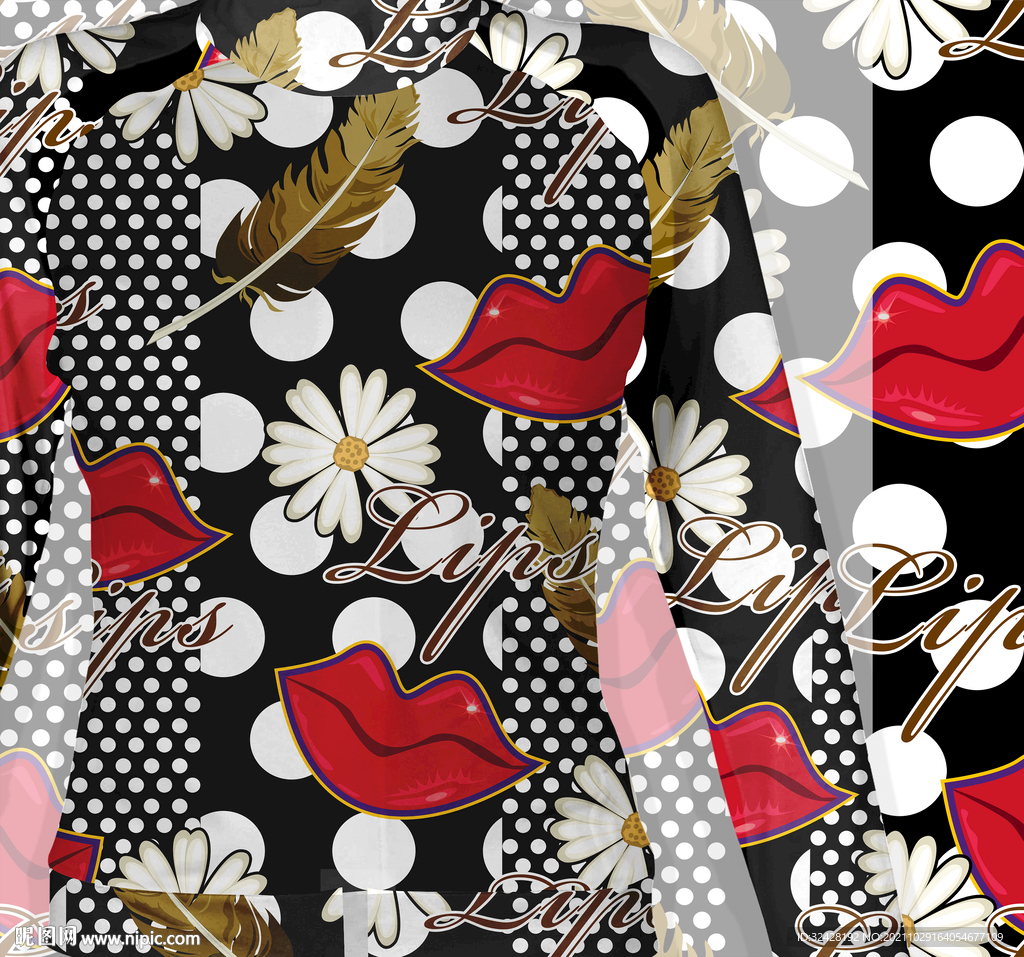 大牌女装数码印花高清分层