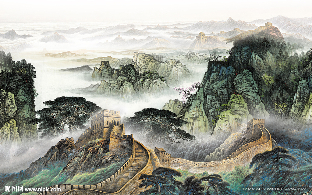 长城现代客厅山水 TIF分层