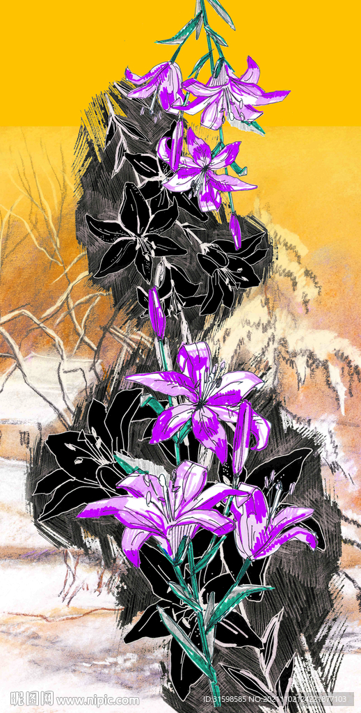 大牌男装女装 定位花