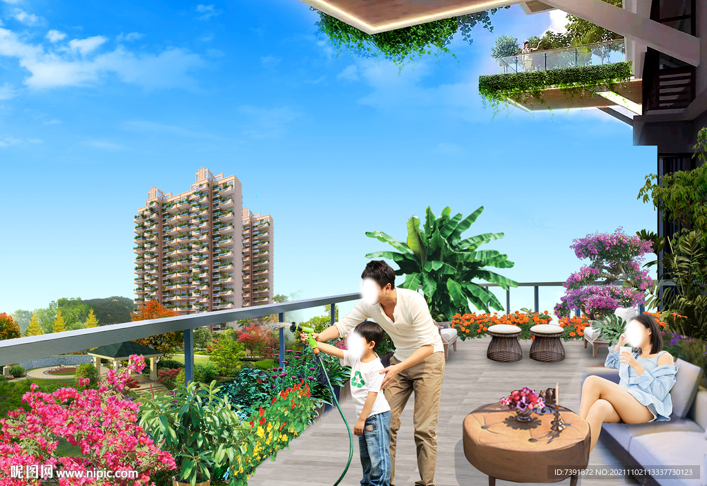 空中庭院 超大阳台 空中花园 