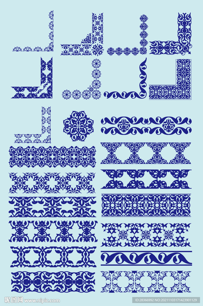 AI矢量欧式花纹花边