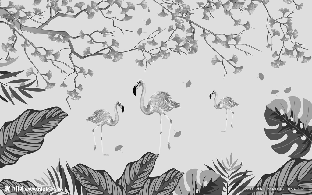 大气 欧式背景墙画 tif分层