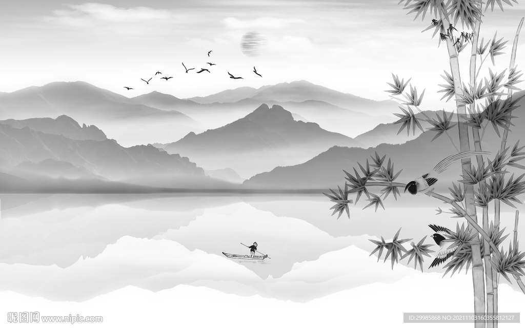 灰色大气山水 TIF文件