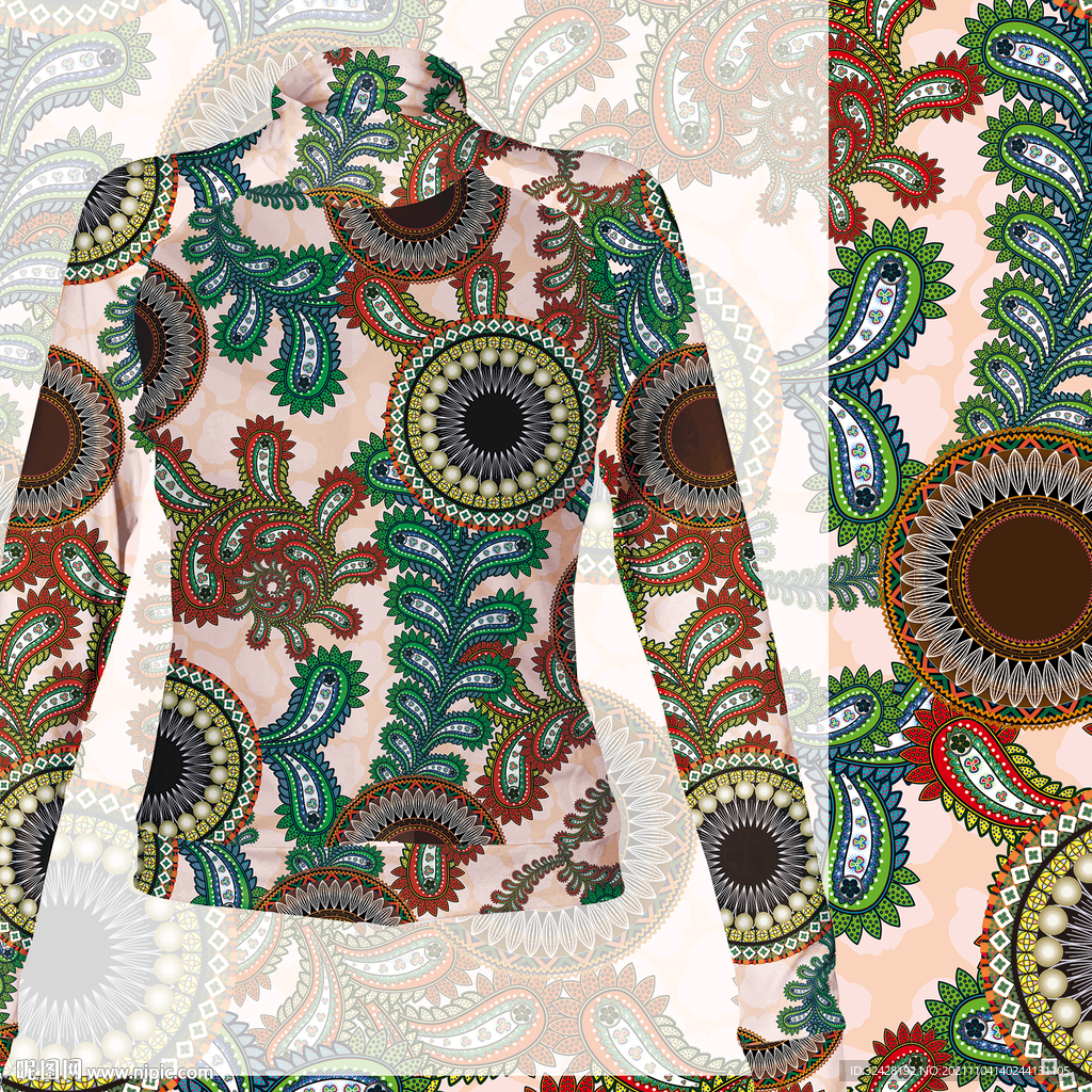 大牌腰果花数码女装