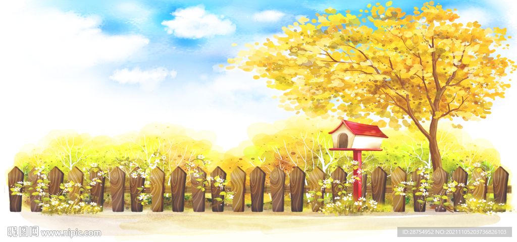 风景画  分层文件