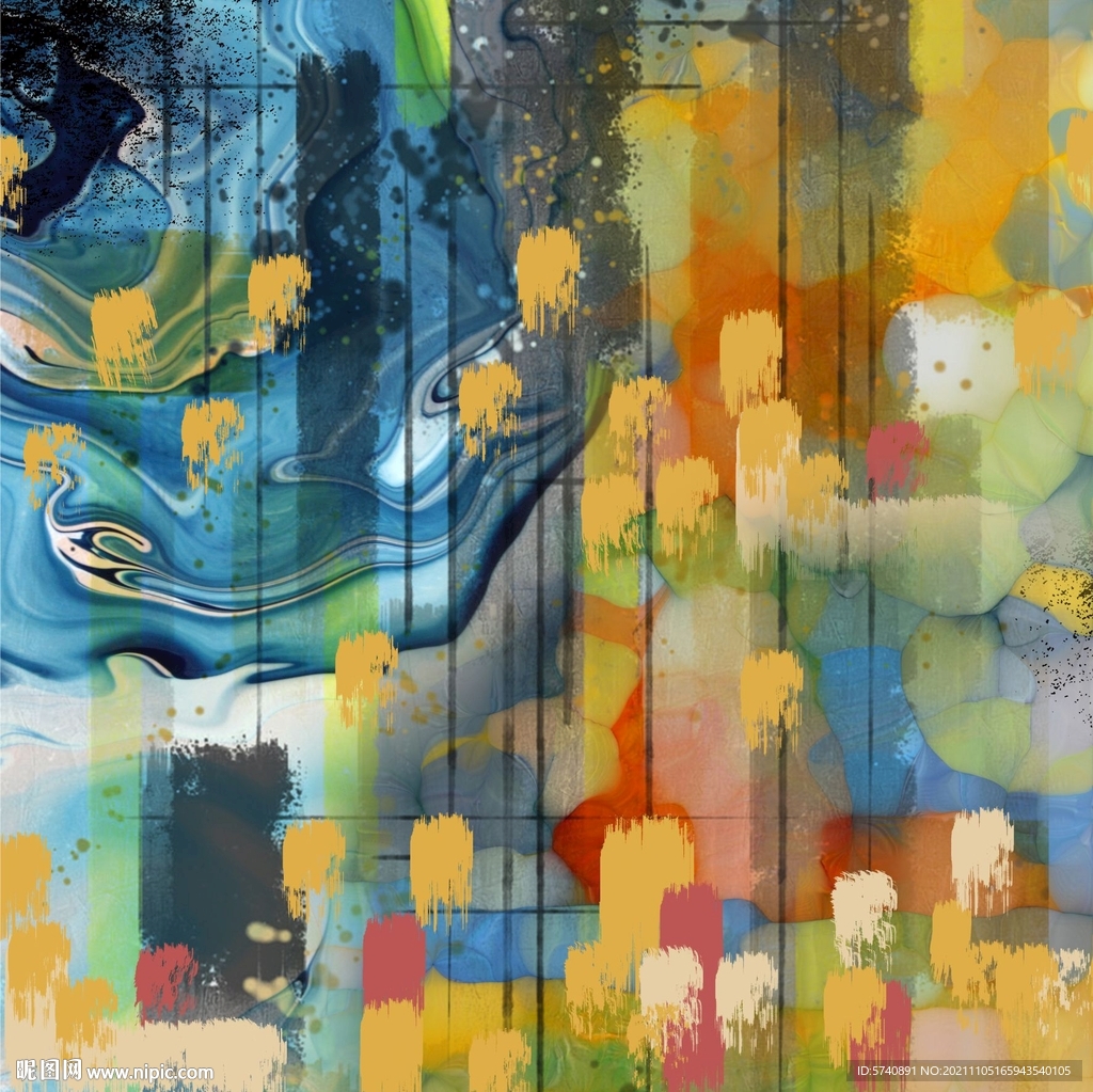 高端抽象艺术笔触油画