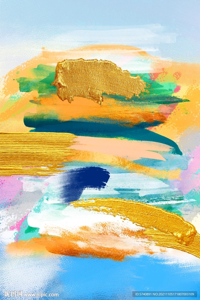 高端抽象艺术笔触油画