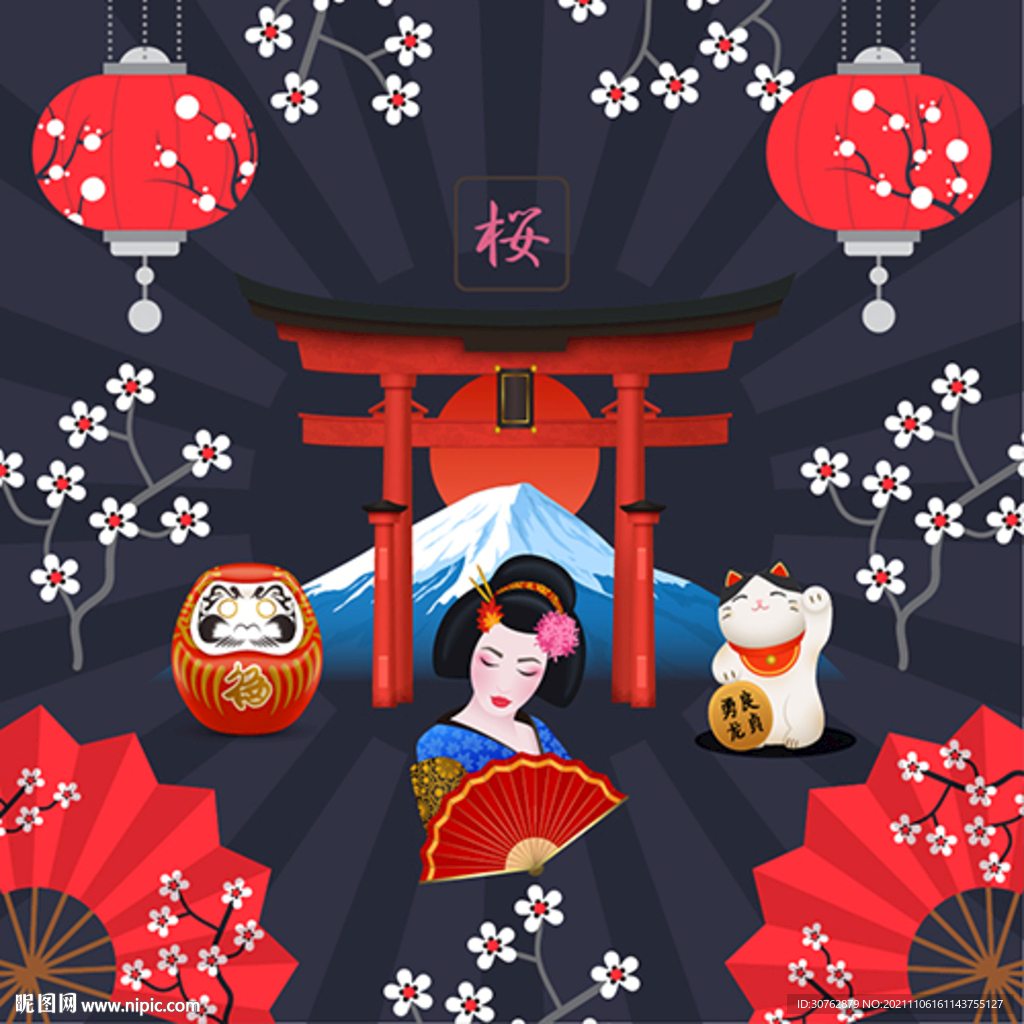 中国风日系风仙鹤锦鲤街头潮牌