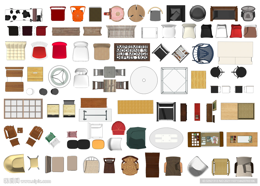 各种椅子高清彩平素材PSD