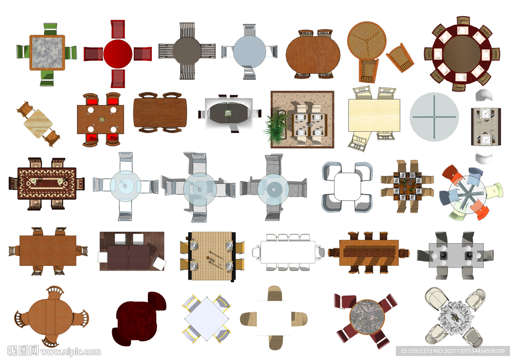 桌子高清彩平素材PSD