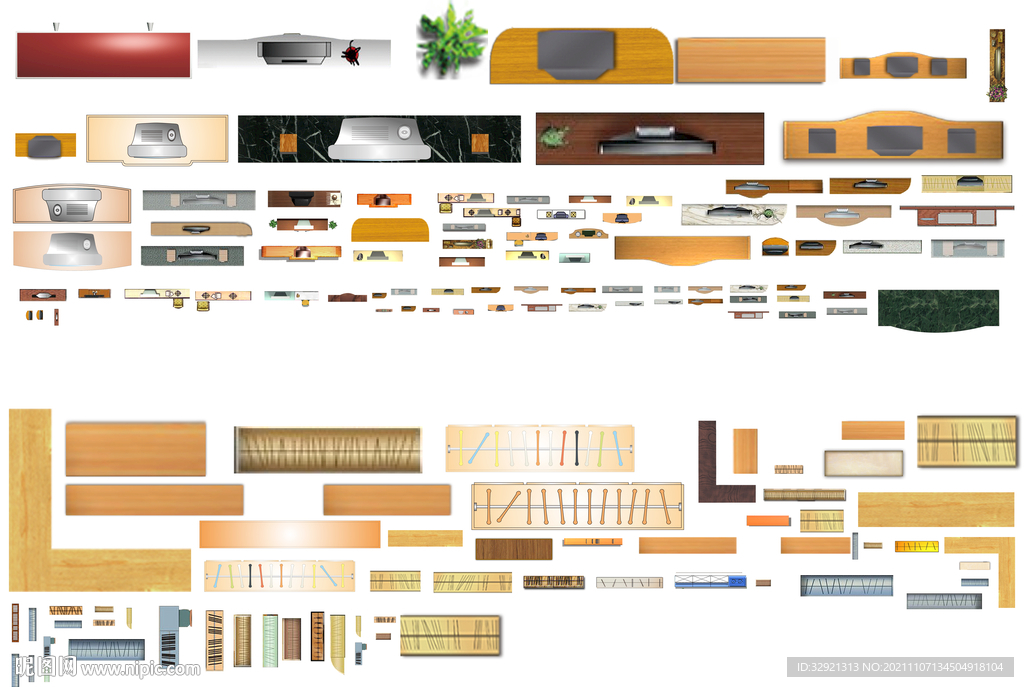 衣柜电视柜高清彩平素材PSD