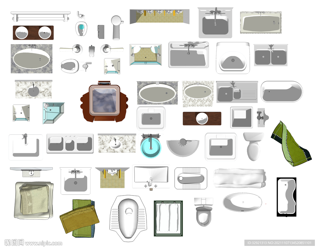 洁具高清彩平素材PSD