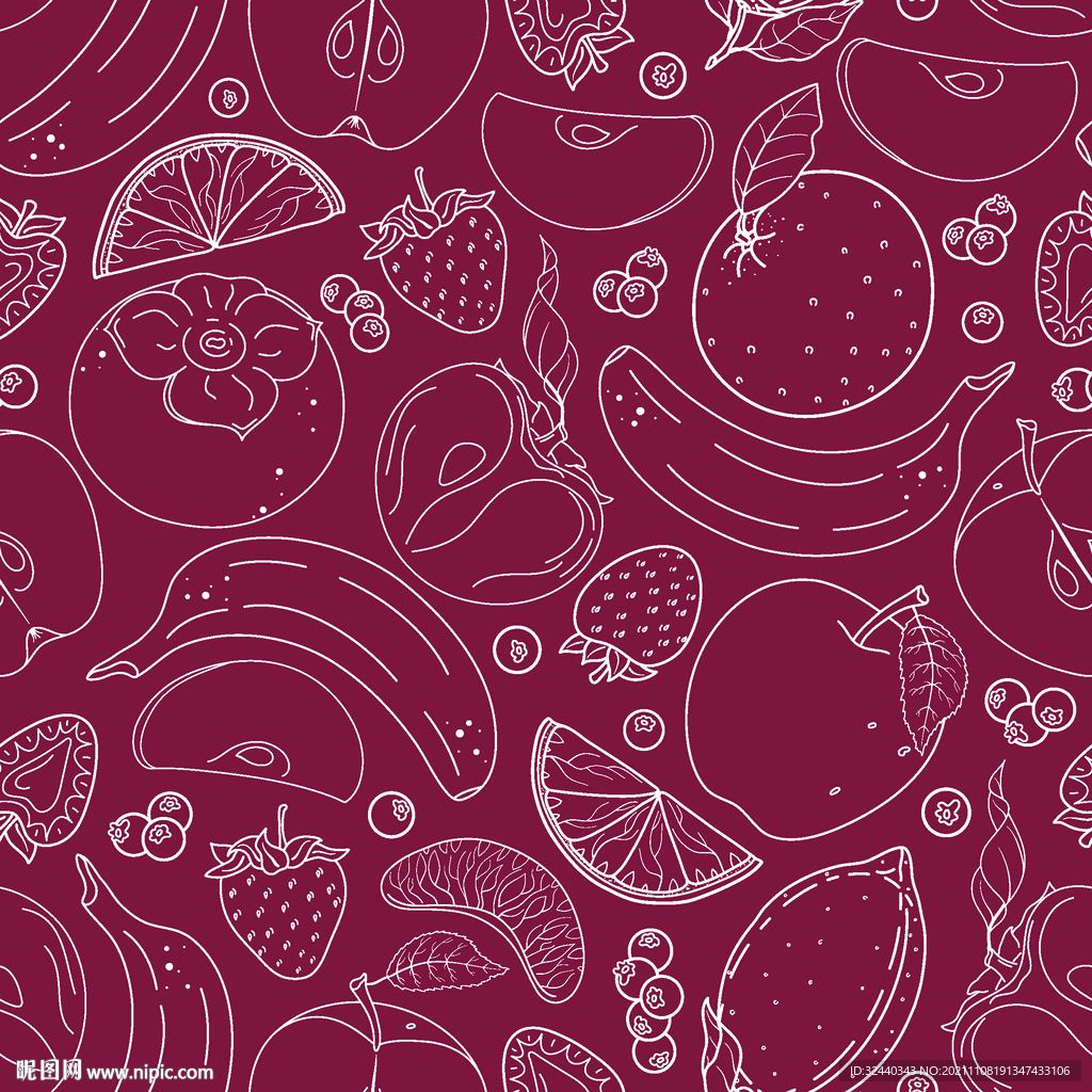 大牌 线条花  水果花