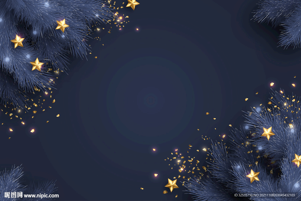 蓝色圣诞装饰品背景