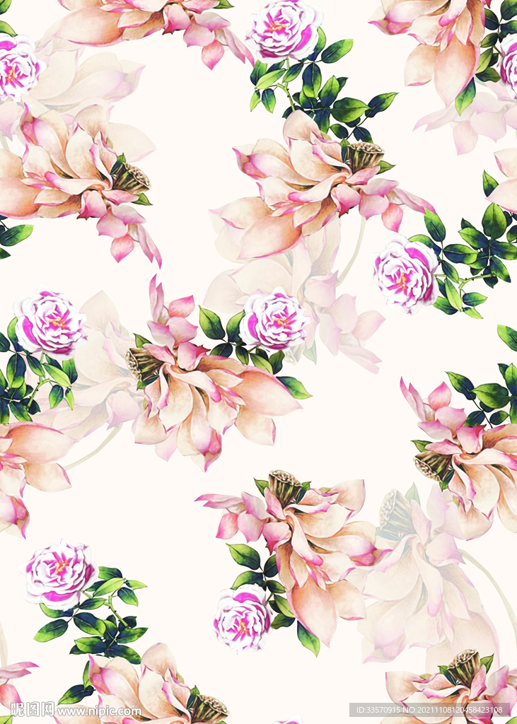 手绘玫瑰花莲蓬