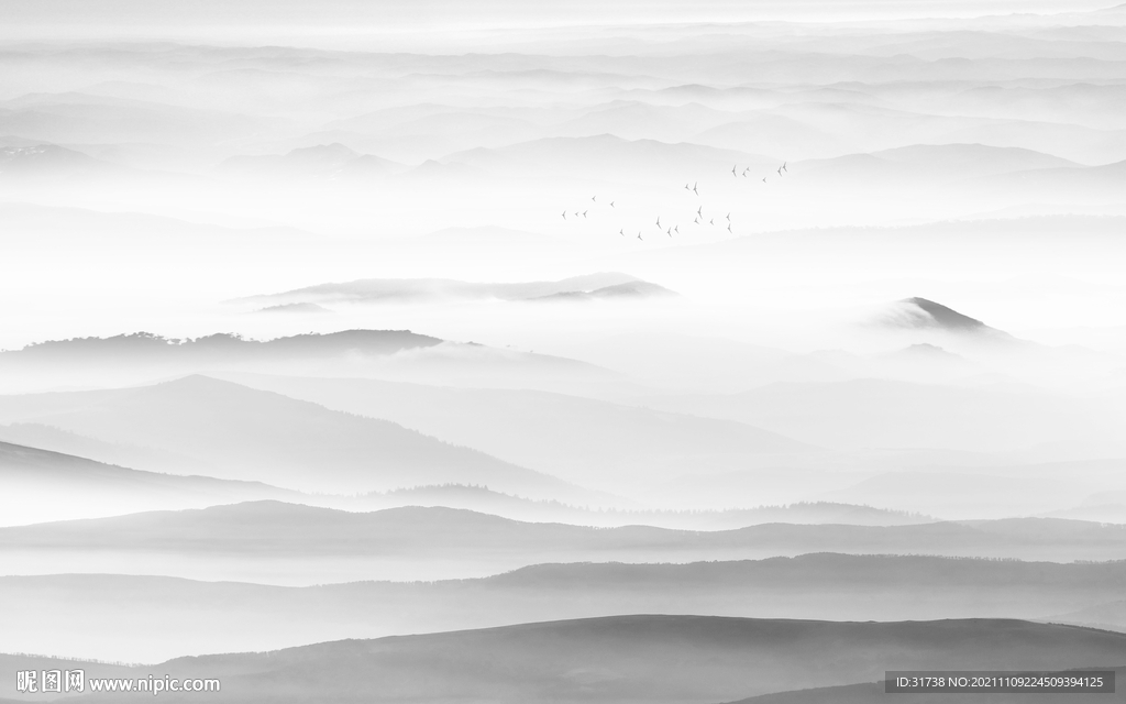 新中式水墨山水画