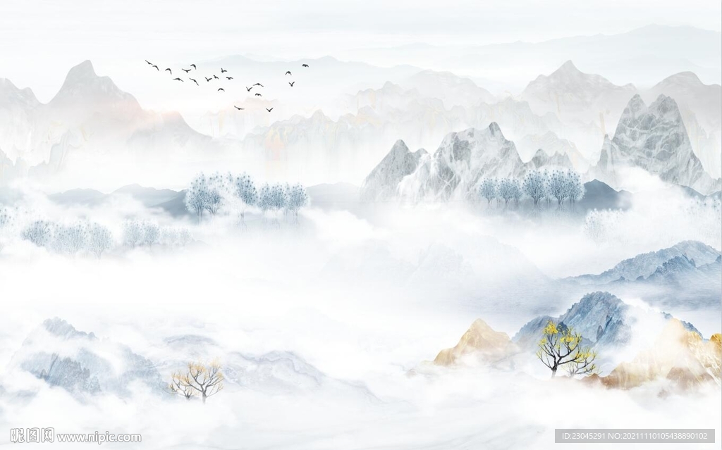 客厅卧室新中式电视背景墙