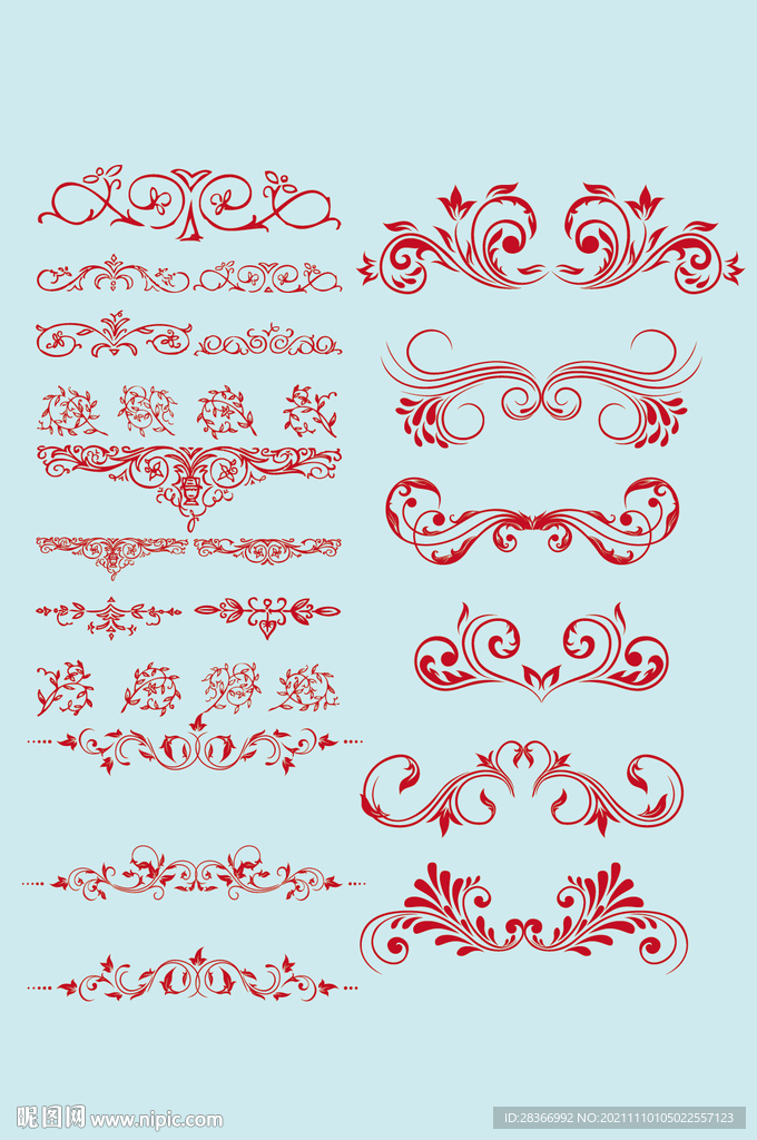 矢量欧式花纹边框花边