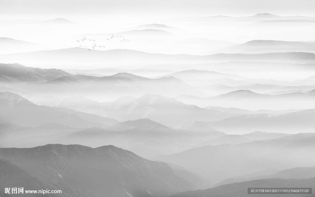 新中式水墨山水画