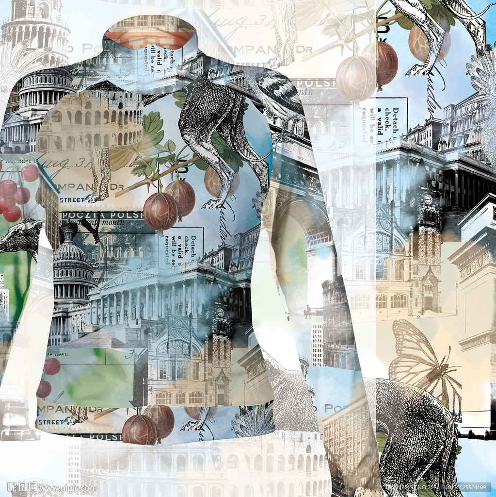 建筑数码印花女装