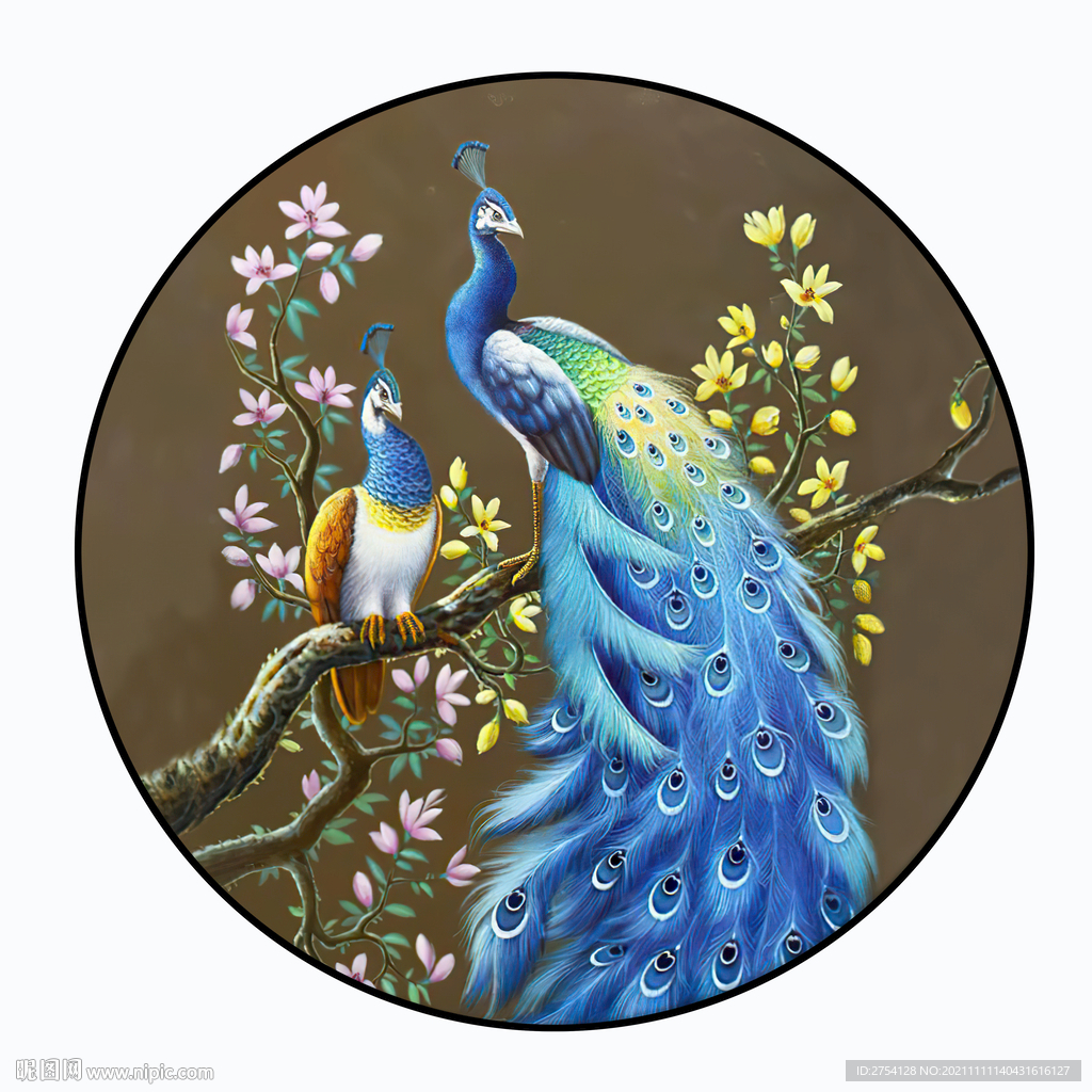 装饰画 孔雀 鹦鹉