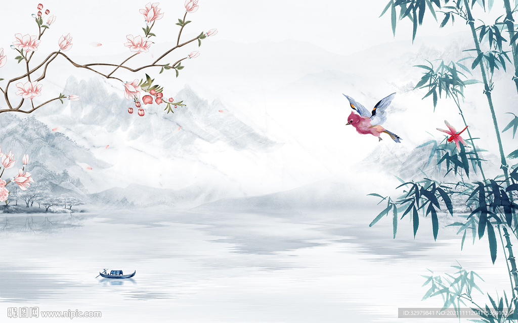 高端最新客厅山水 TIF分层