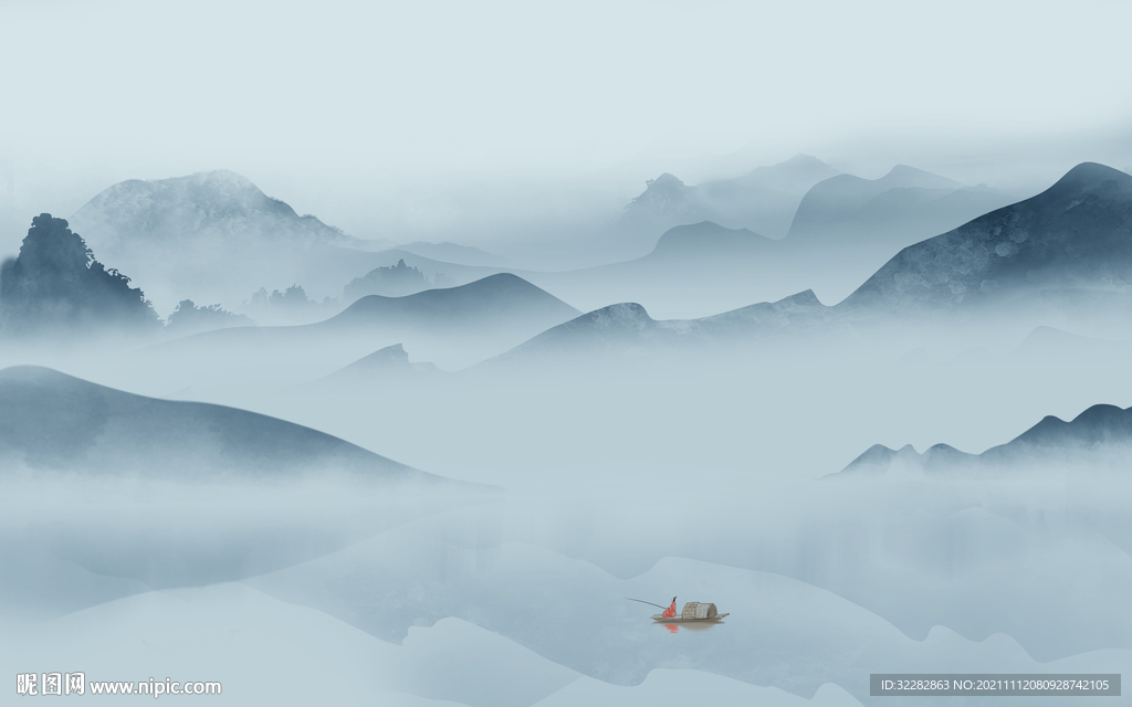 高档 意境风景山水 TIF分层