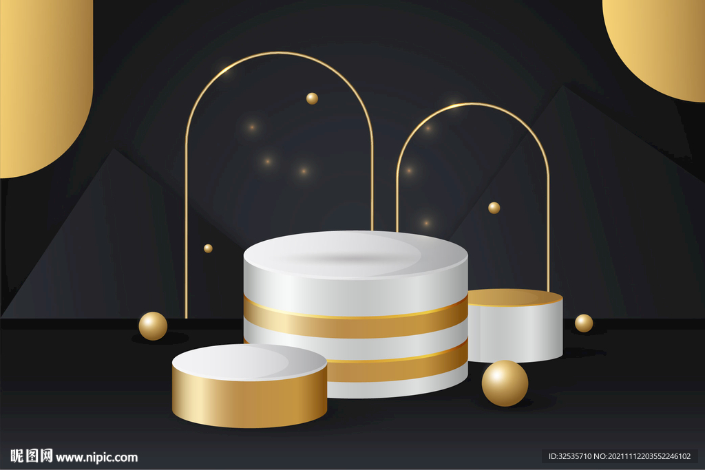 深灰色背景领奖台