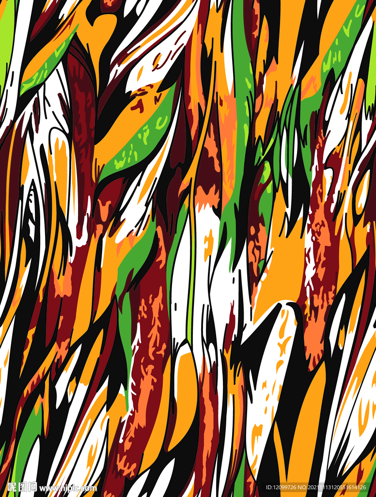 大牌抽象纹理连衣裙数码印花