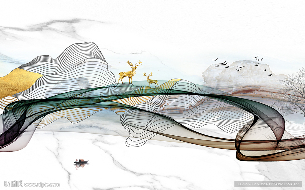 新款山水客厅新画 tif分层