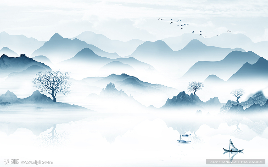 别墅新款客厅山水 TIF分层