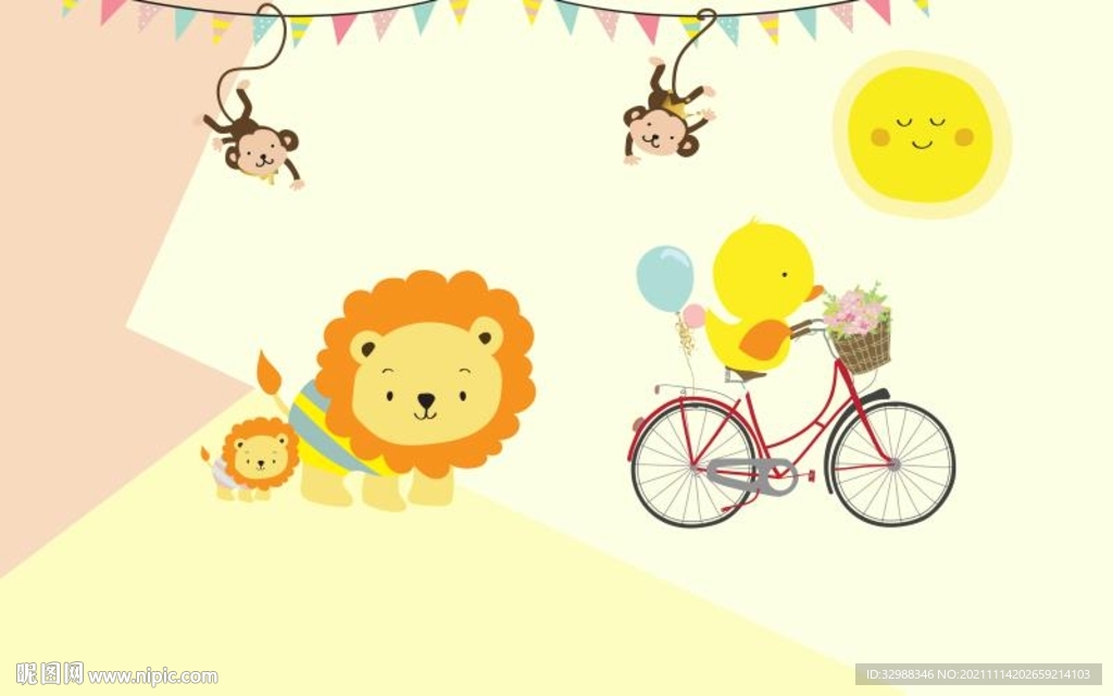 卡通背景墙图片