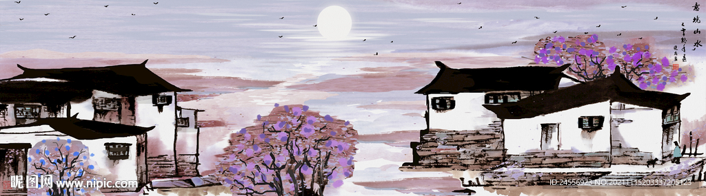 水墨山水江南春