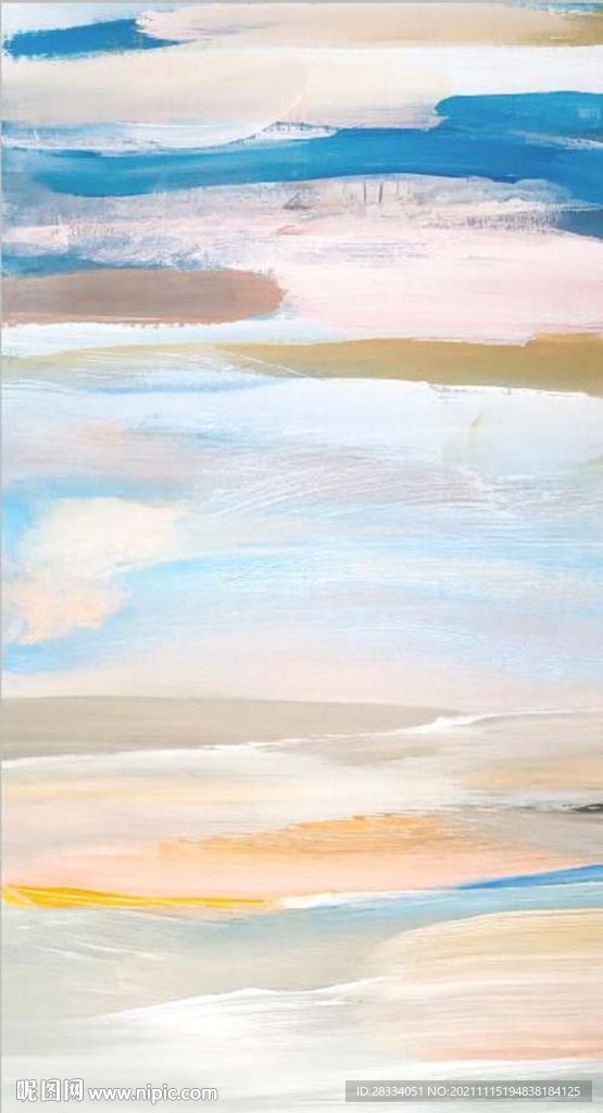 现代北欧风抽象水墨油画风景玄关