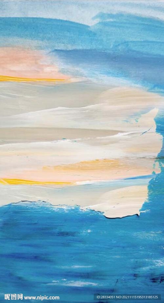 现代北欧风抽象水墨油画风景玄关