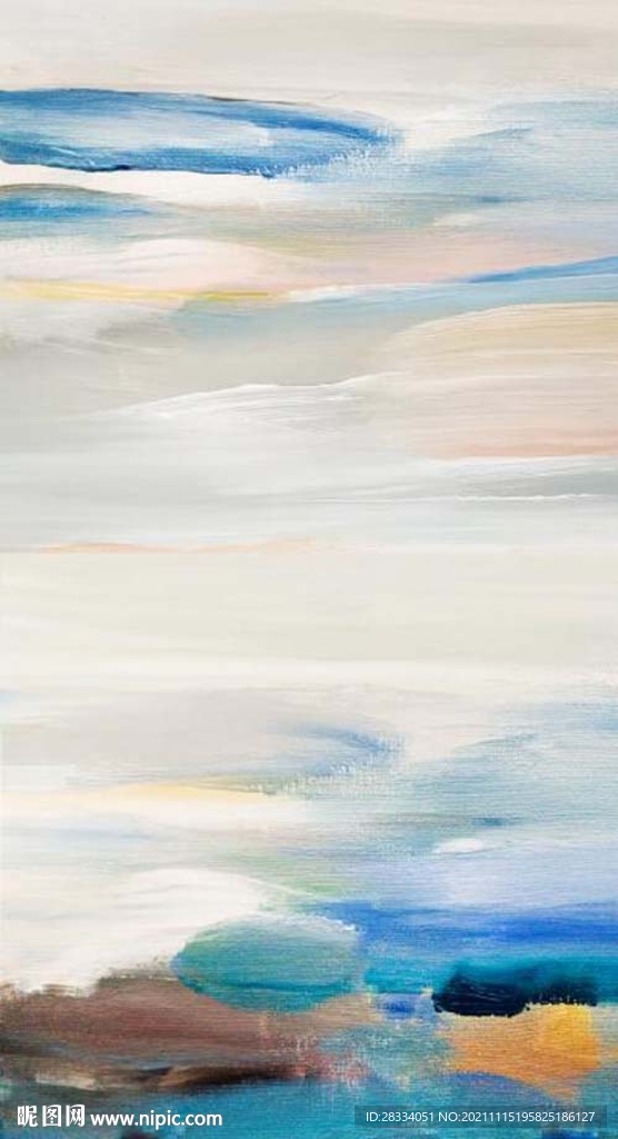 现代北欧风抽象水墨油画风景玄关