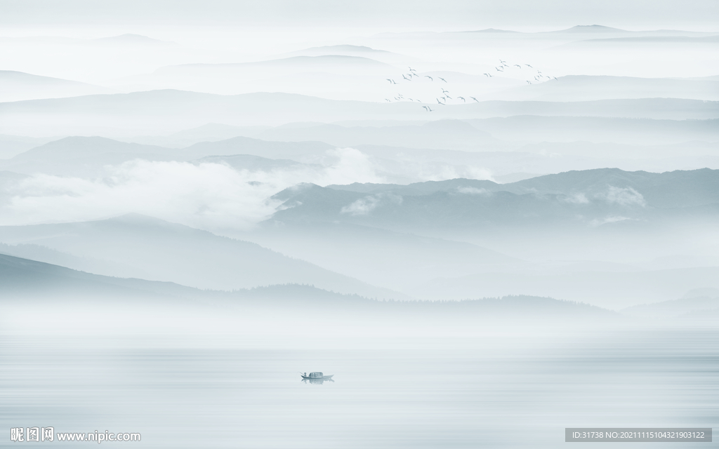 最新中式客厅山水画