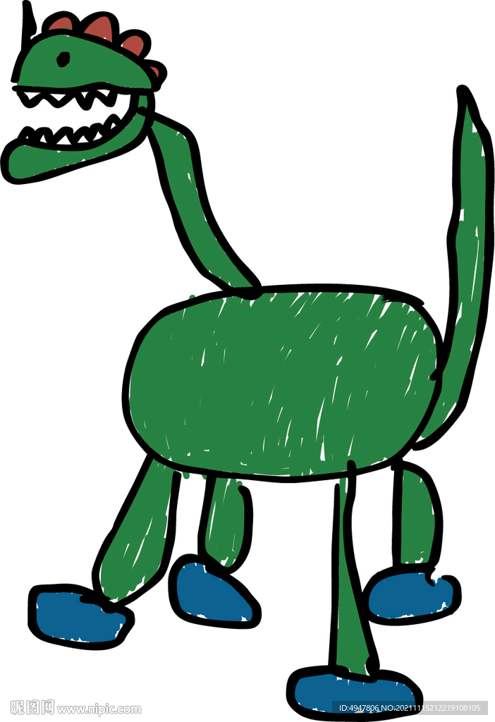 儿童画 恐龙矢量图