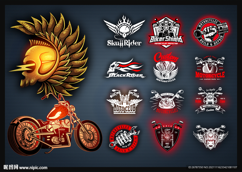 矢量摩托骑行文化系列