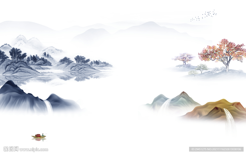 最新 客厅新山水画 TIF分层