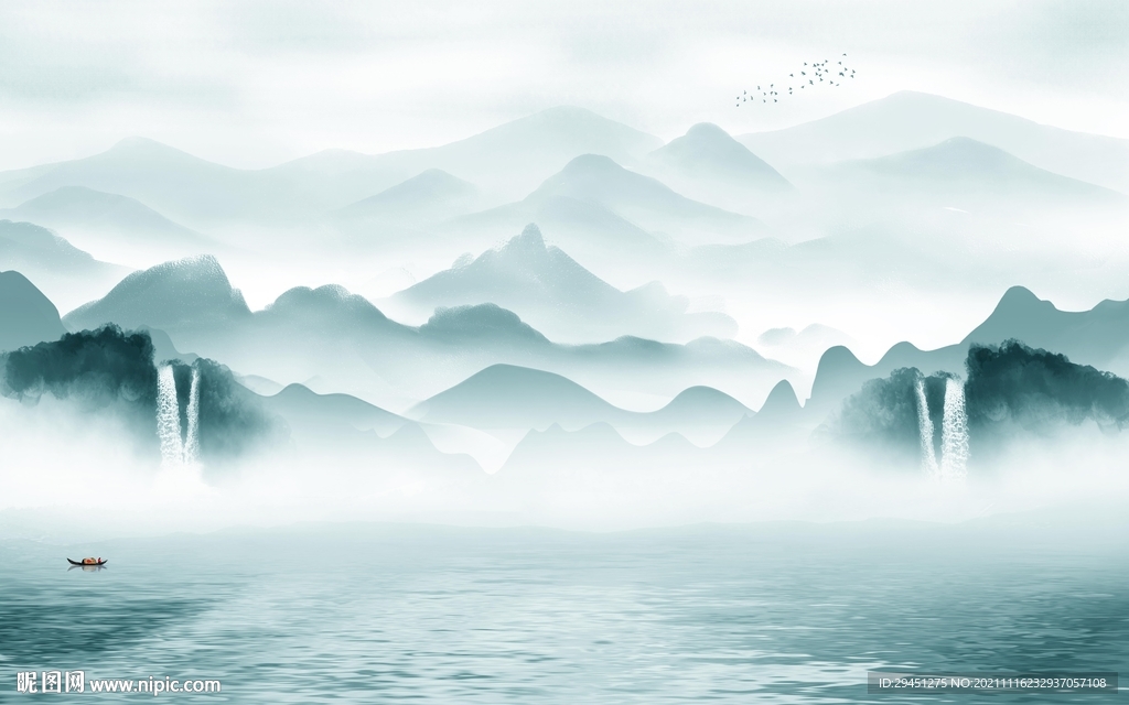 意境 客厅新山水画 TIF分层