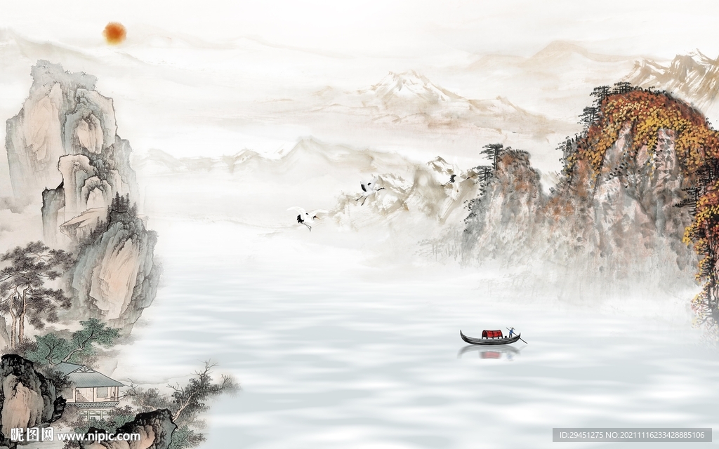 国画客厅新山水画 TIF分层