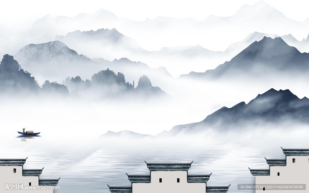 人气 客厅新山水画 TIF分层