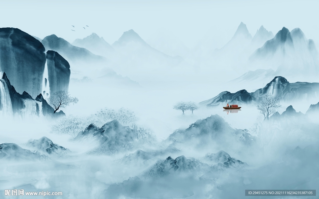 高档 客厅新山水画 TIF分层