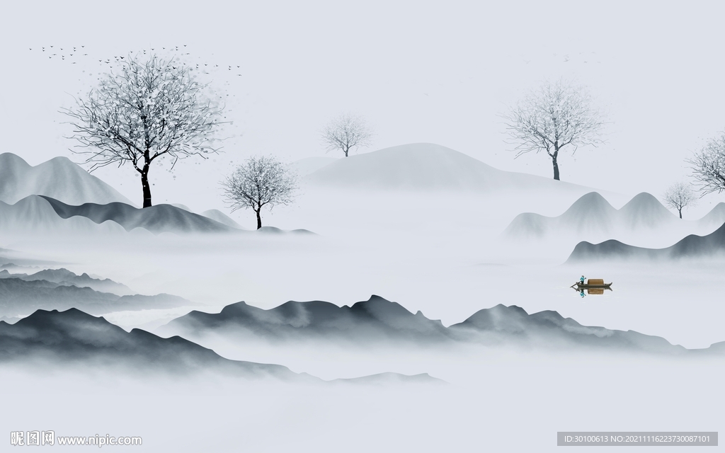 爆款意境画山水 TIF分层图