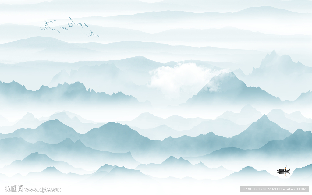 新款 意境画山水 TIF分层图