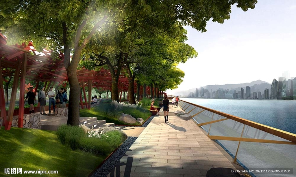 滨河城市景观效果图