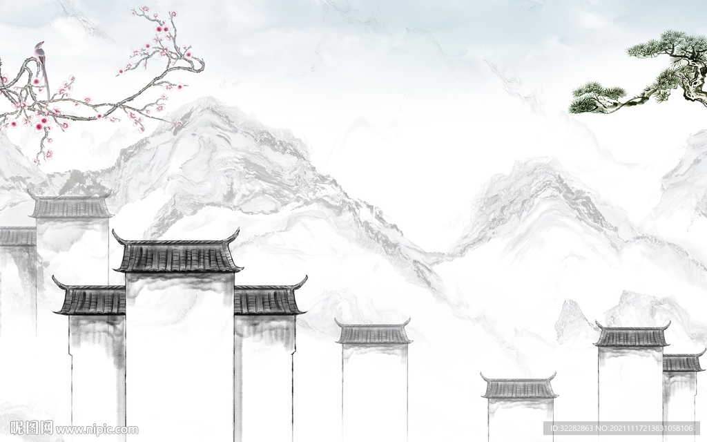 中国风新款风景山水 TIF分层