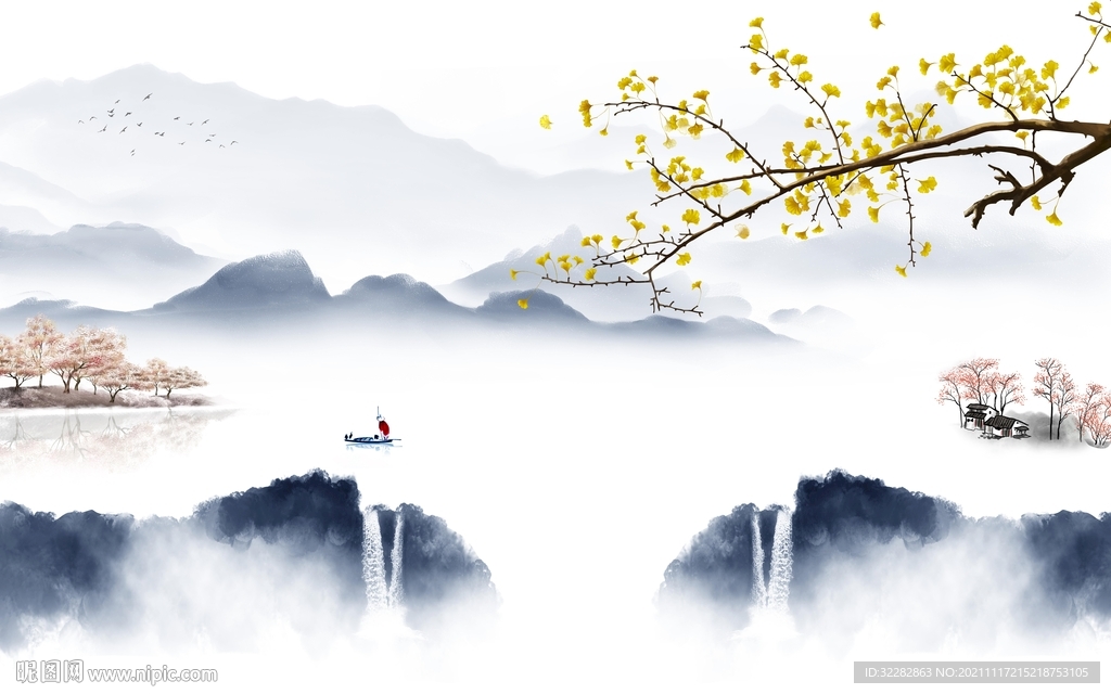 现代 新款风景山水 TIF分层