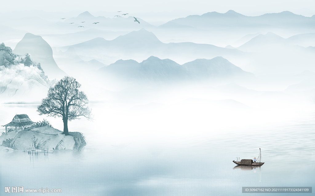 新品客厅新款山水 TIF分层